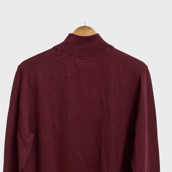 NWT Daniel Hechter Paris 1/4 Zip Cotton Cashmere Sweater Men's Size M Burgundy - Picture 9 of 13